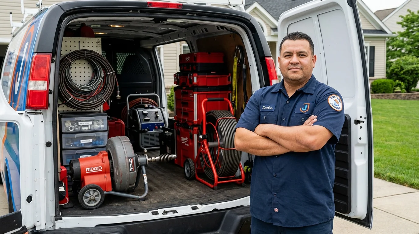 Professional drain cleaning equipment and Johns Plumbing LLC plumber in Blaine